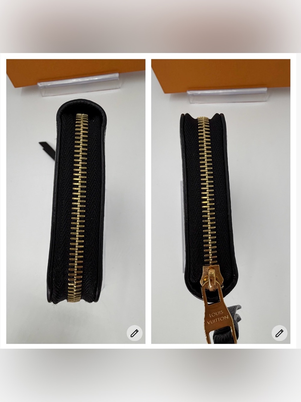 Louis Vuitton Black & Cream Monogram Zip-Around Wallet - Picture 8 of 13